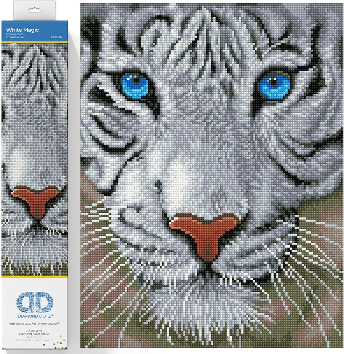 DD8.016 Diamond Painting Set weisser Tiger Magie, Weißer Tiger Magie