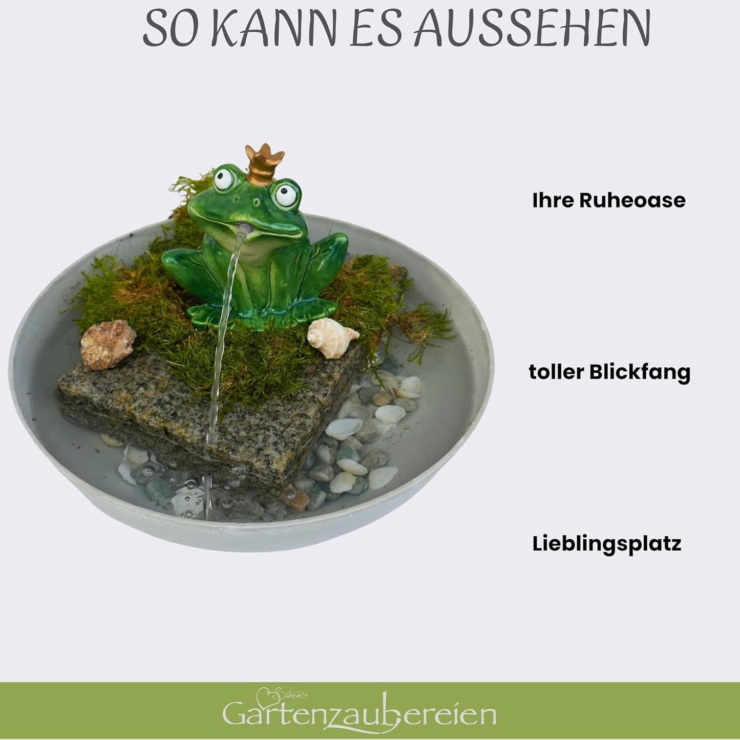 Wasserspeier Frosch mit Pumpe (16 cm)