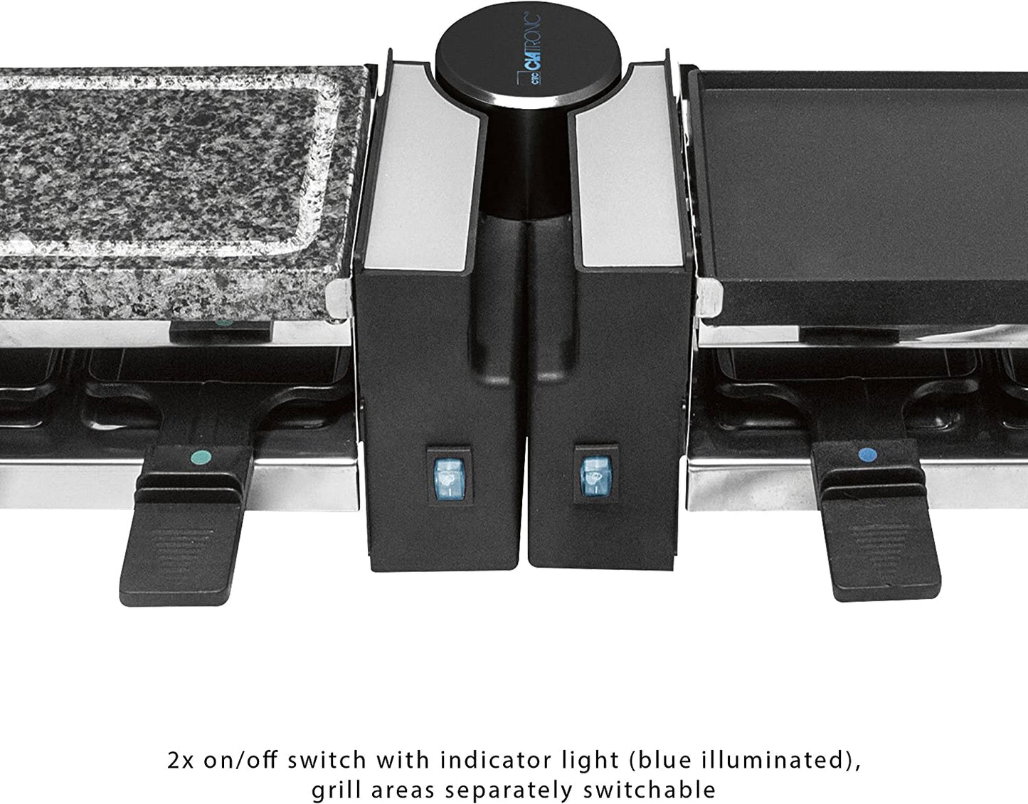 Raclette Grill mit heissem Stein RG 3678, Stein & Grillplatte + Drehgelenk