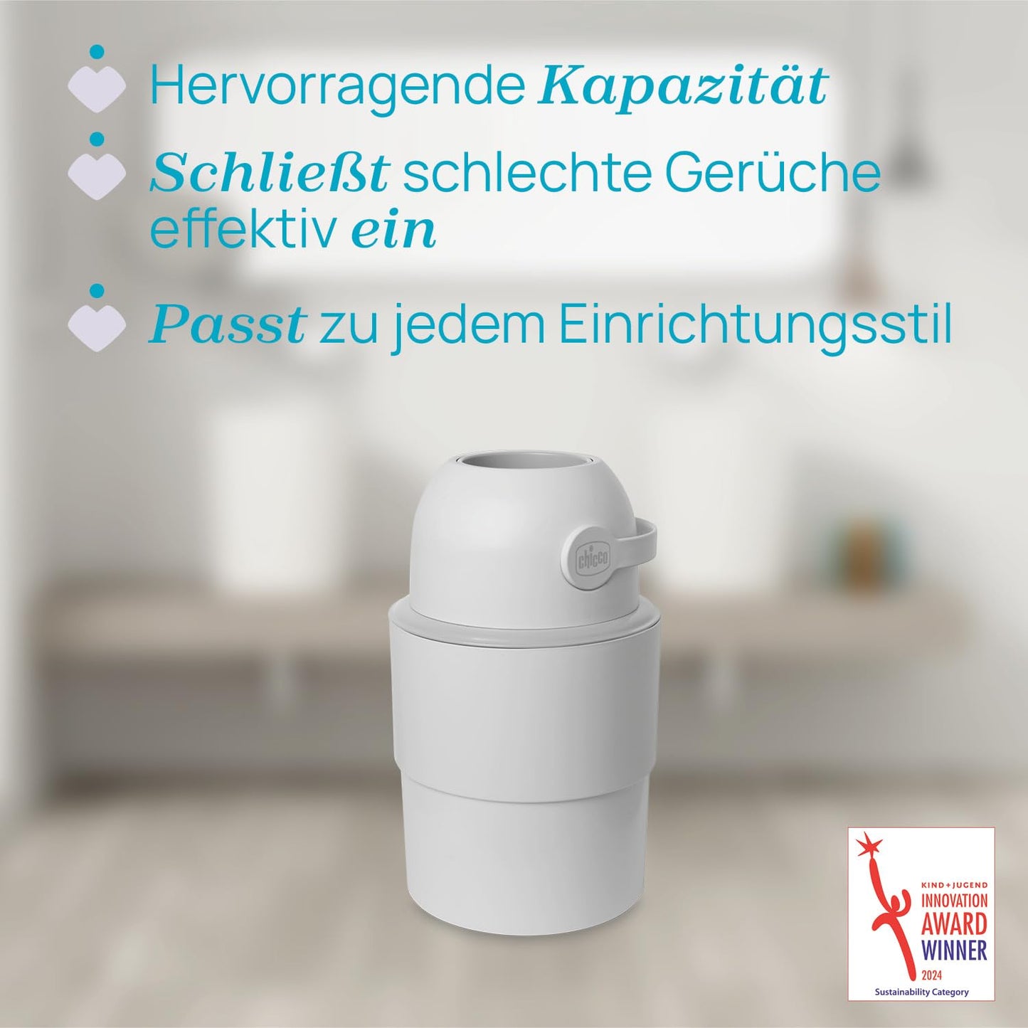 Teleskop-Windeleimer mit Odour Off-Kompatibilität, Telescope Grau Telescope