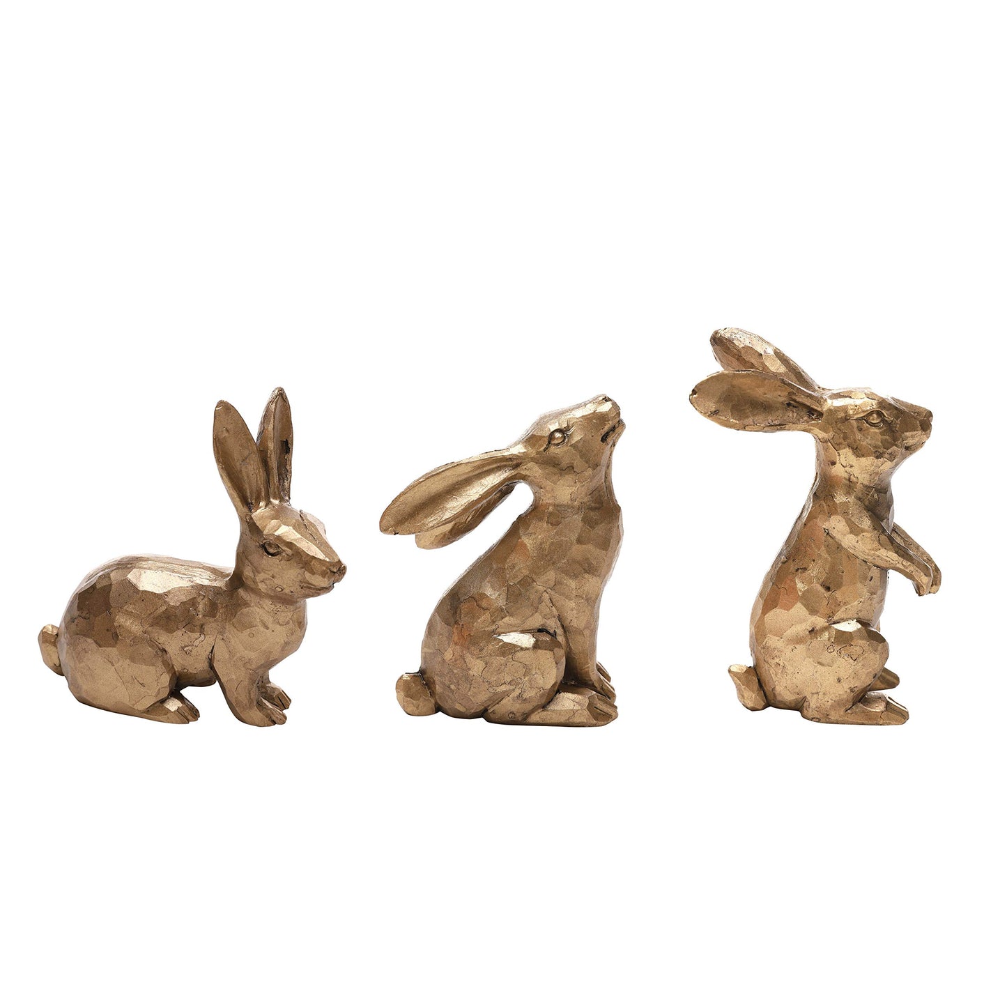 Osterhasen Figuren-Set, Vintage-gold