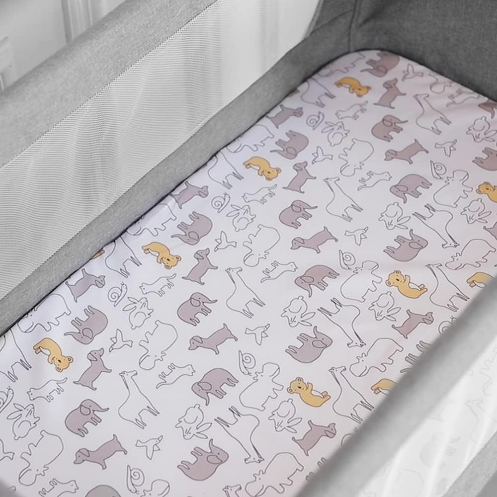 Babybett mit Moskitonetz und Wiegefunktion, 92*58*70-90 Cm(gris Foncé)