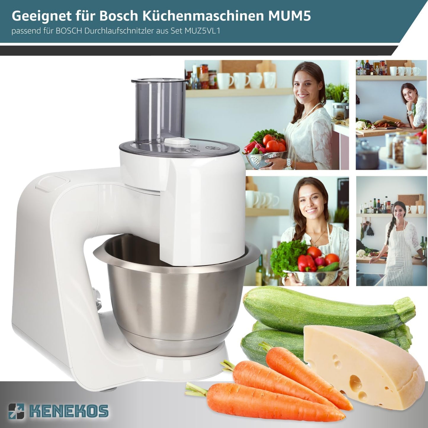2-teiliges Durchlaufschnitzlerflügel-Set für Küchenmaschinen MUM5, 2 Stück passend für MUM5
