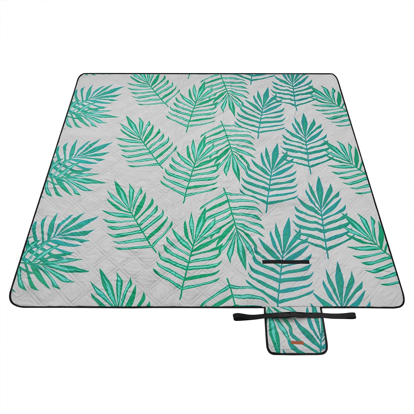 Picknickdecke wasserabweisend, 200L x 200l cm Farnmuster + Grau