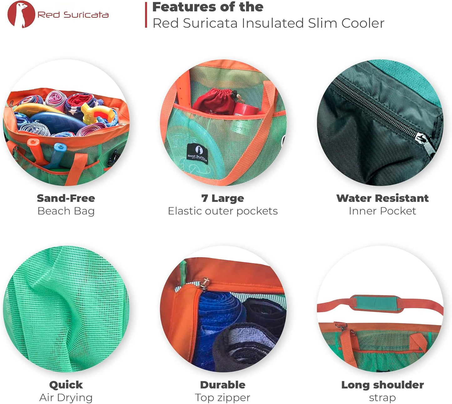 Netz-Strandtasche Modell Ra-rso-lamebeba1, Türkis/Orange
