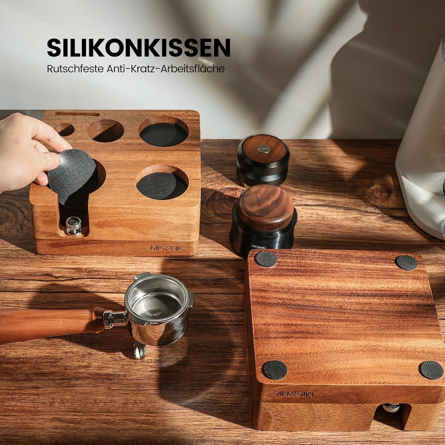 Espresso Tamperstation, Walnuss 51/54mm
