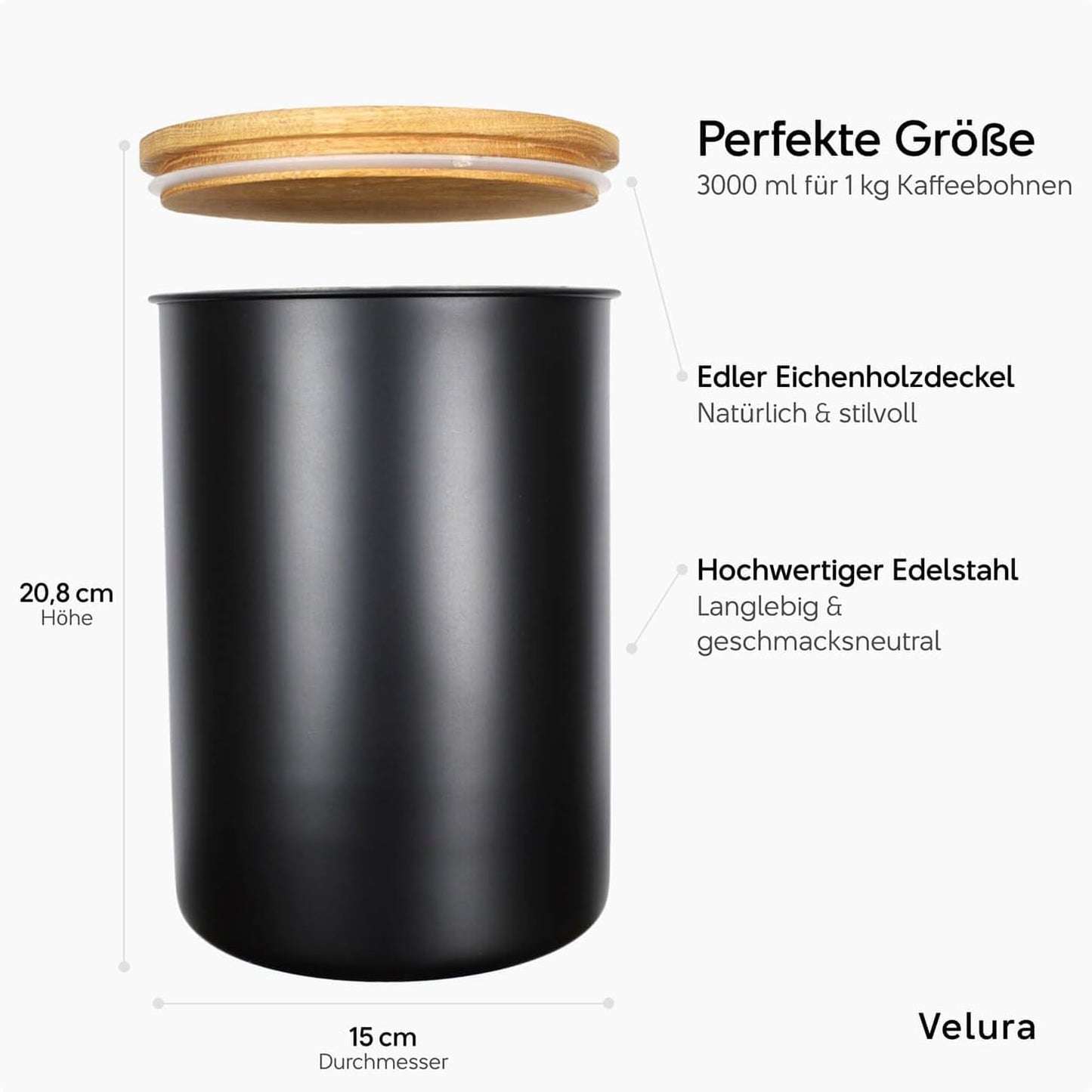 Luftdichte Kaffeedose aus Edelstahl 3000 ml