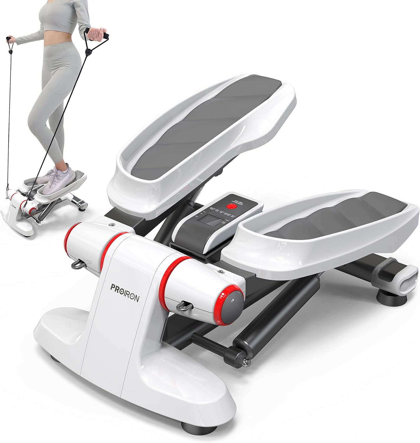 Stepper mit Display & Hydraulik-Zylindern, Weiss