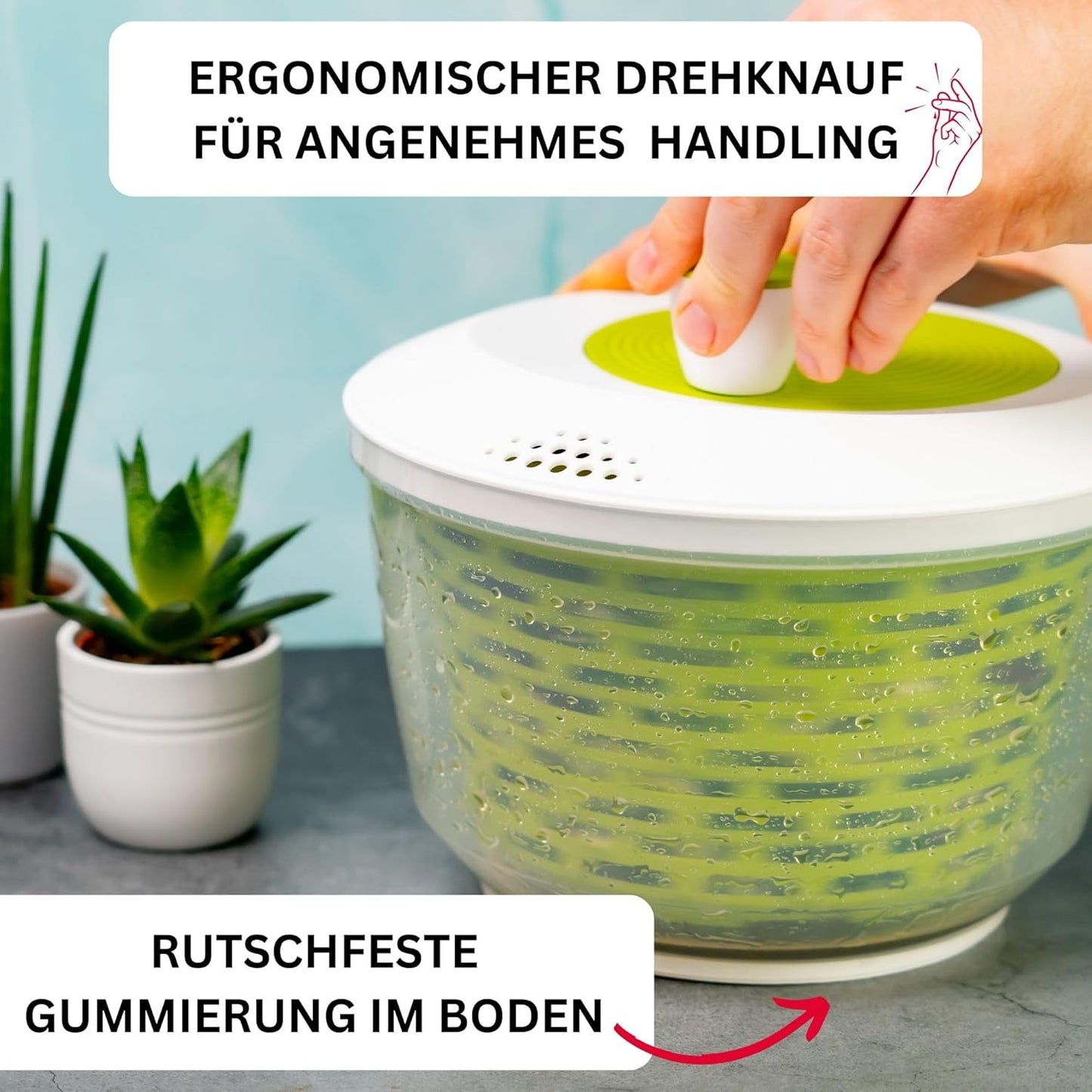 Salatschleuder Spinderella, 4,4 l, apfelgrün