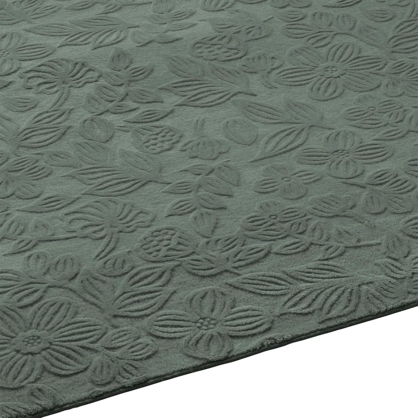 Rutschfeste Badematte, waschbar, Grün Floral 120 x 170 cm (Rechteckig)
