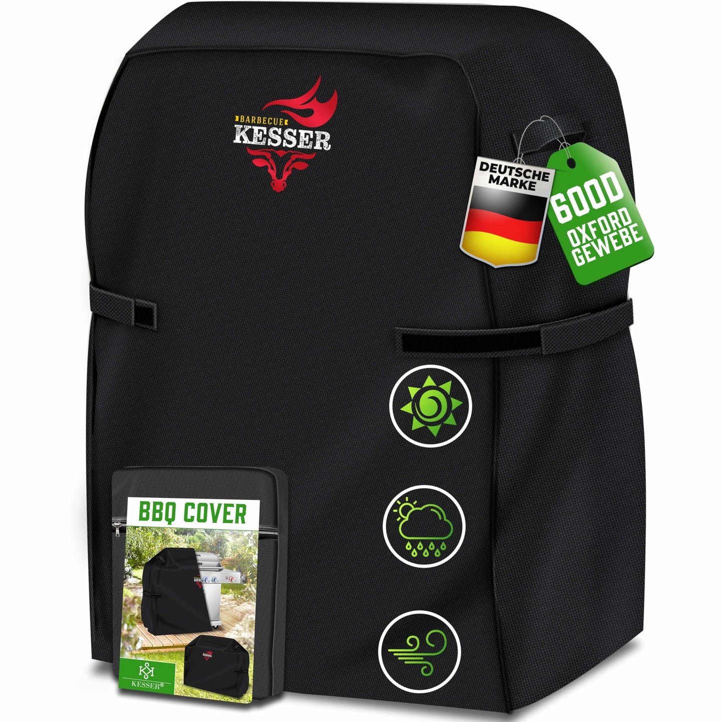 Wetterfeste Grillabdeckung, Schwarz 76 x 66 x 109 cm