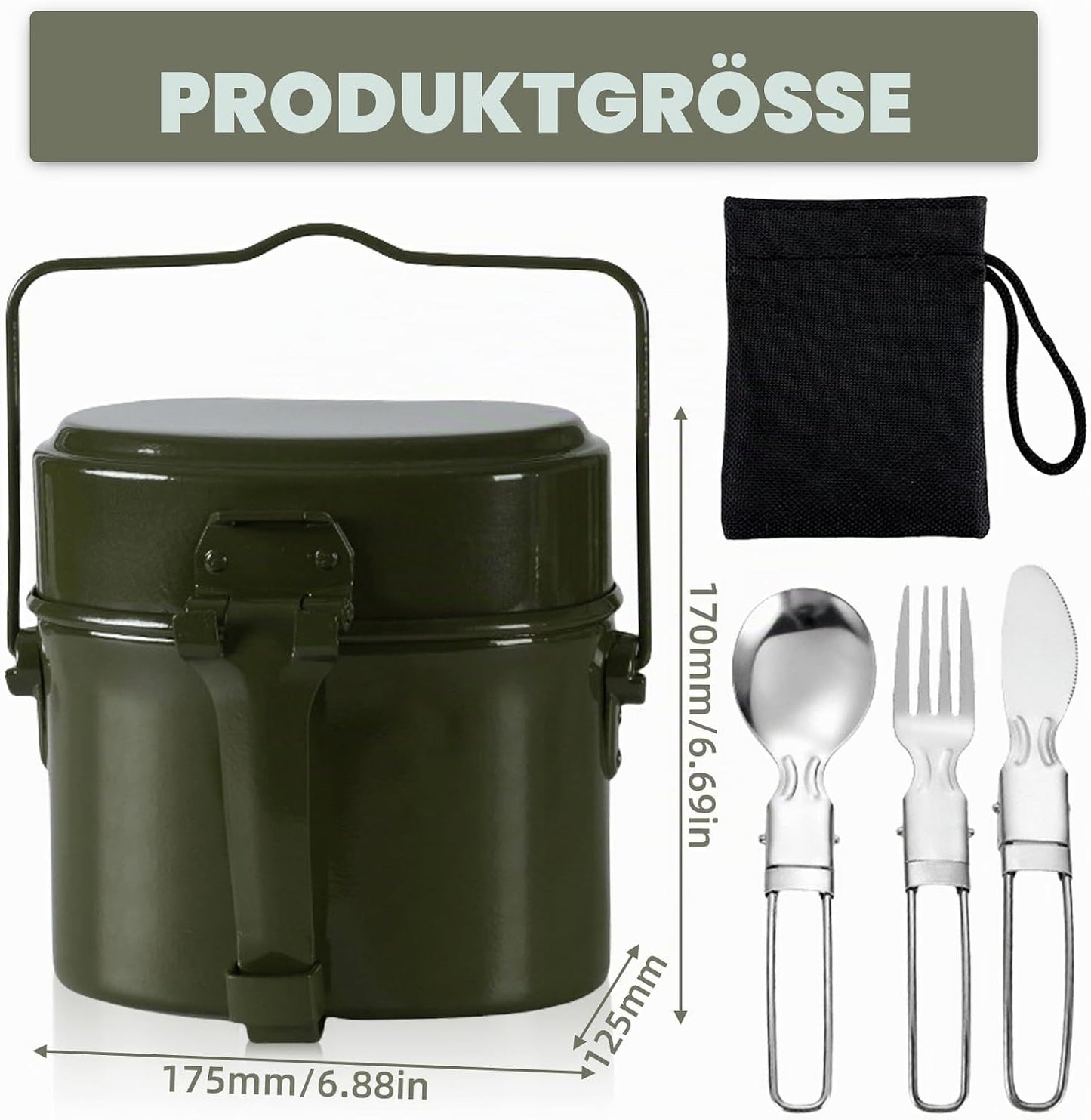 Camping Essgeschirr Set mit Klappbesteck
