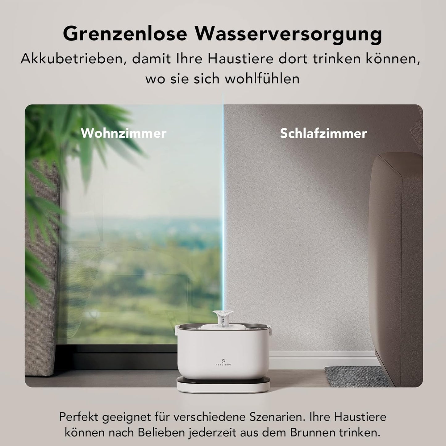 Trinkbrunnen PLWF115, a. Weiss - Batteriebetriebener
