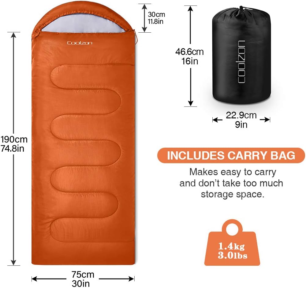 Wasserdichter Schlafsack, orange