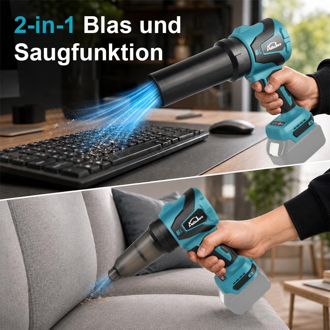 2-in-1 Akku Gebläse-Sauger, ohne Akku