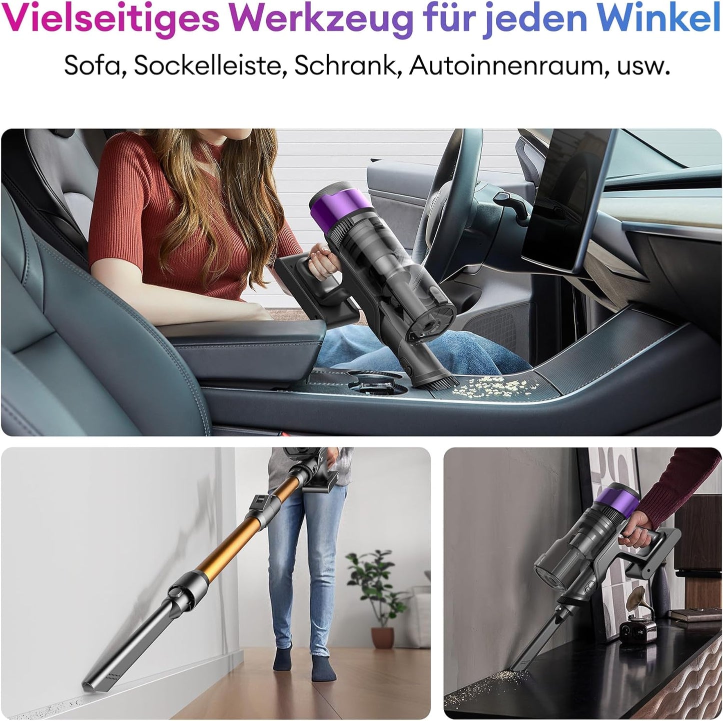 U20 Akku-Staubsauger mit Anti-Tangle Bürste