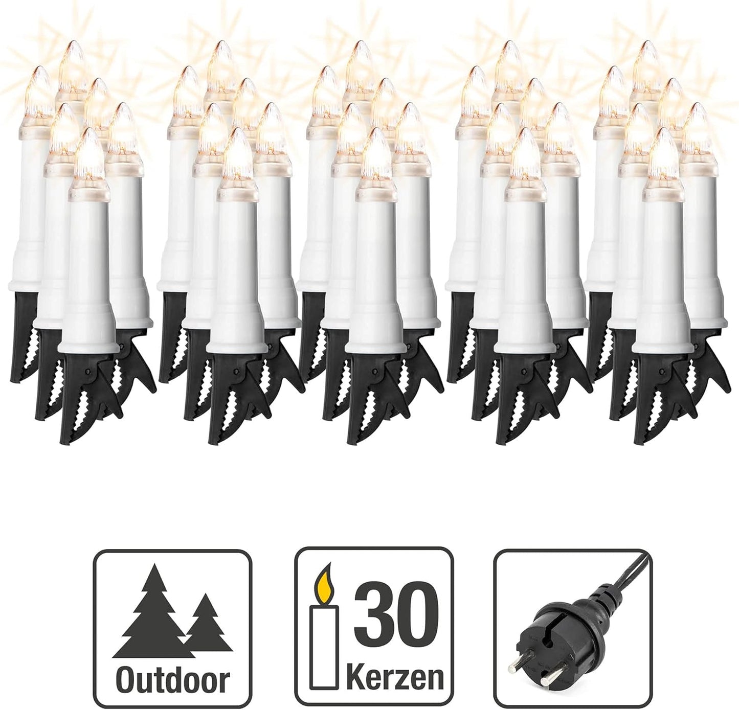 Christbaumbeleuchtung 640304, 30 Lichter / 13.05m beleuchtet