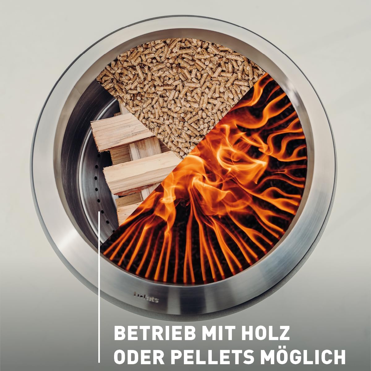 MOON 45 Feuerschale, 45 silber mit niedrigem Fuss