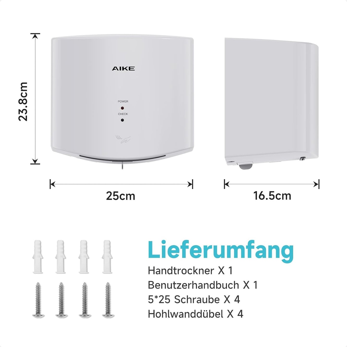 Air Wiper Händetrockner, Weiss