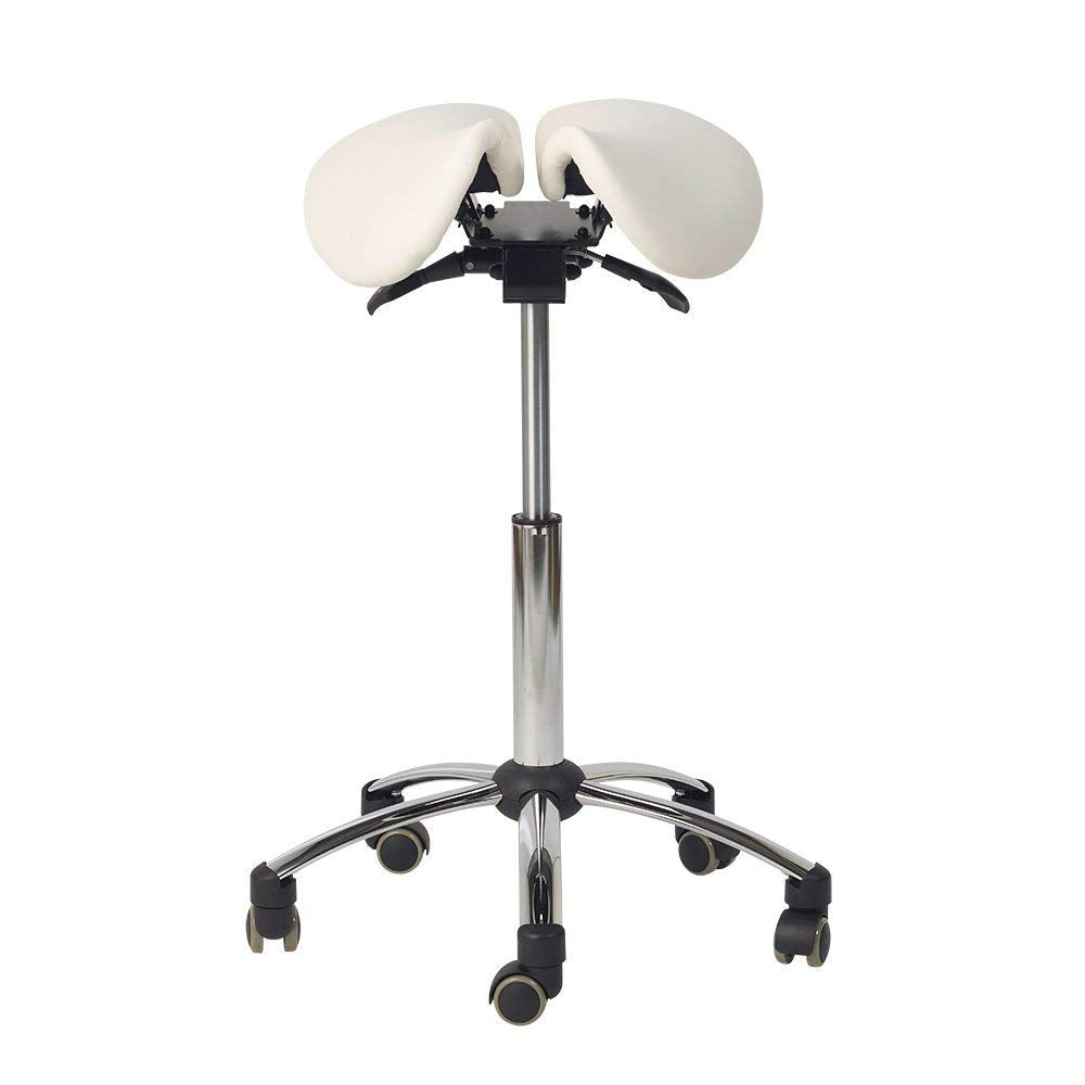 Sattelhocker mit ergonomischem Design, weiss
