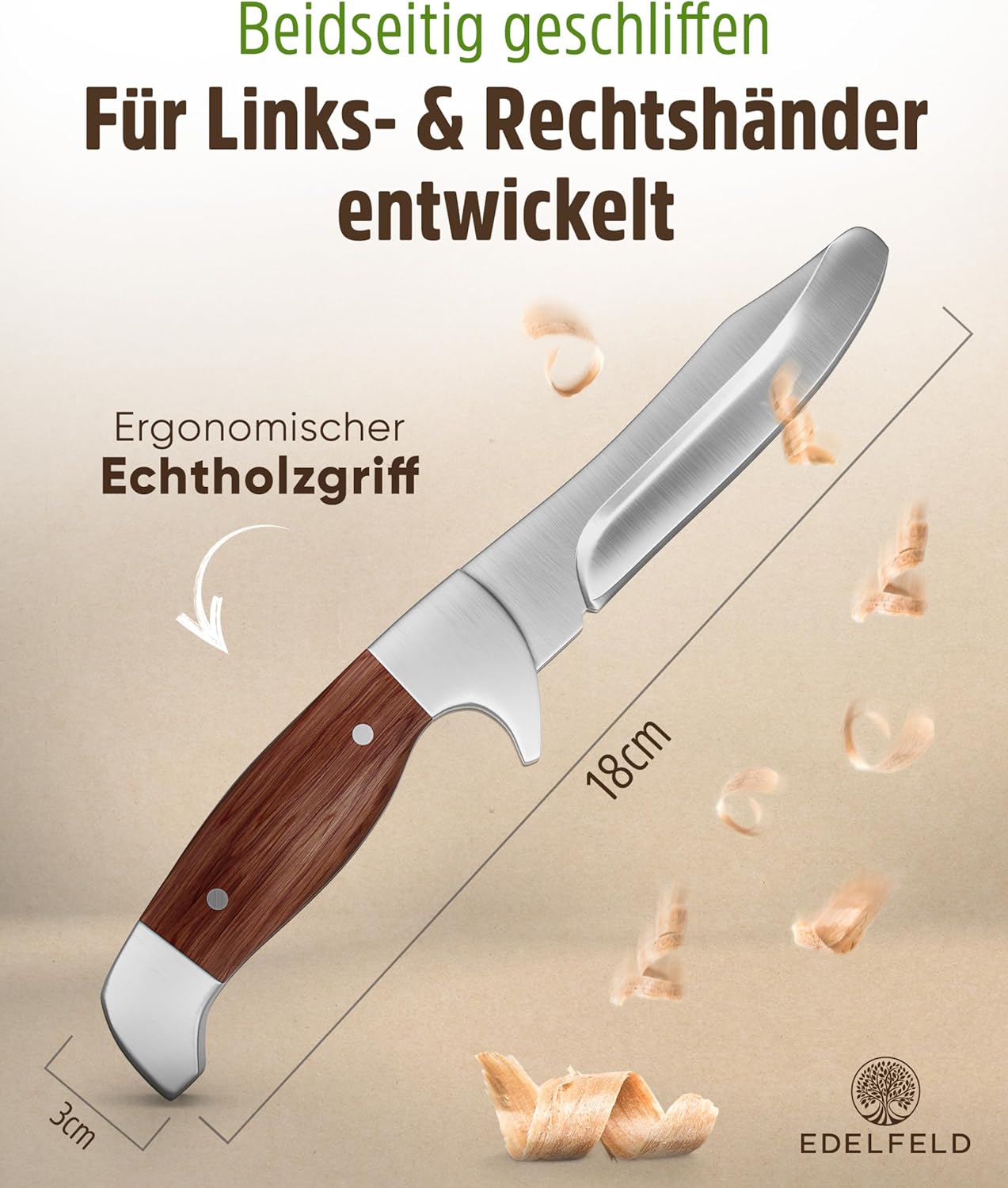 Schnitzmesser für Kinder, Braun (Metall)