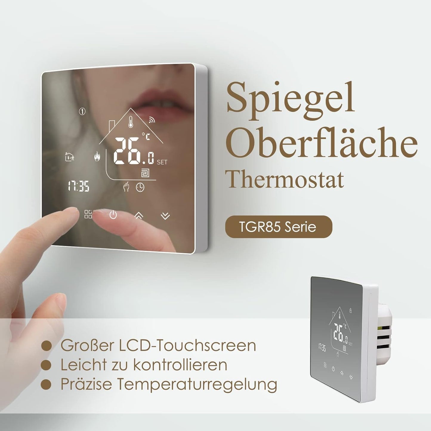Tuya Smart Thermostat TGR85WIFI-WP, Wasserheizung Thermostat 1Stk_WIFI