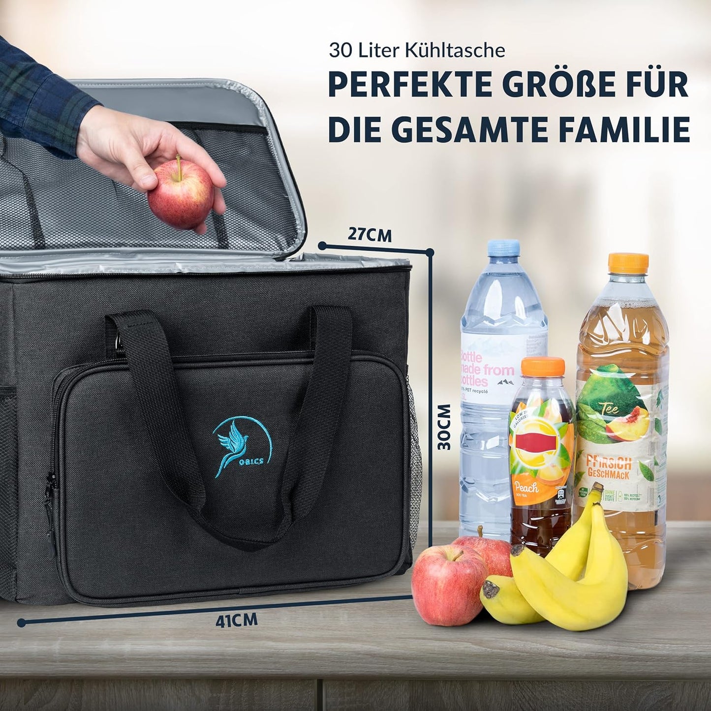 Kühltasche, 30 Liter, Schwarz