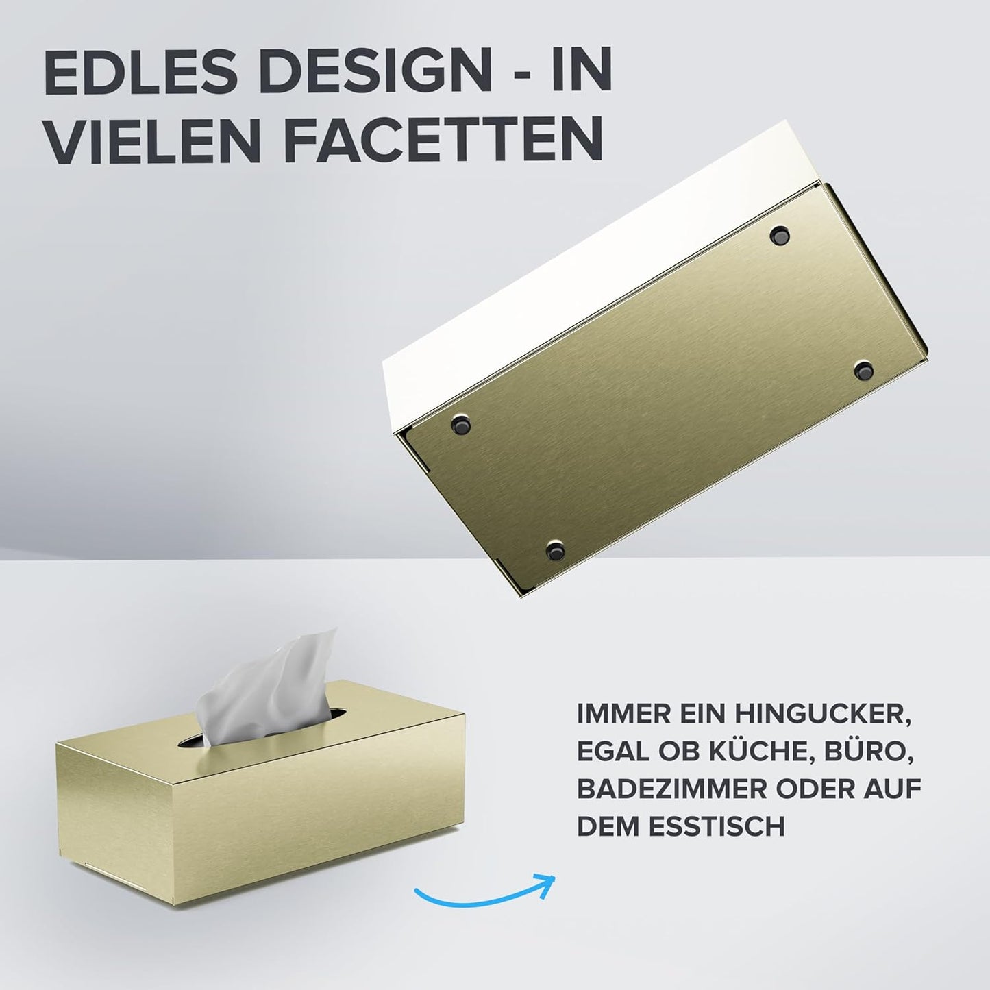 Kosmetiktücher-Box, Gold