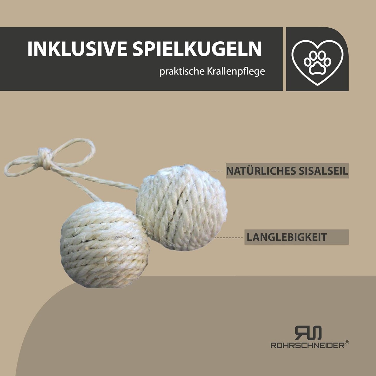Katzenbett mit Spielkugelset, Grau feiner Cordstoff