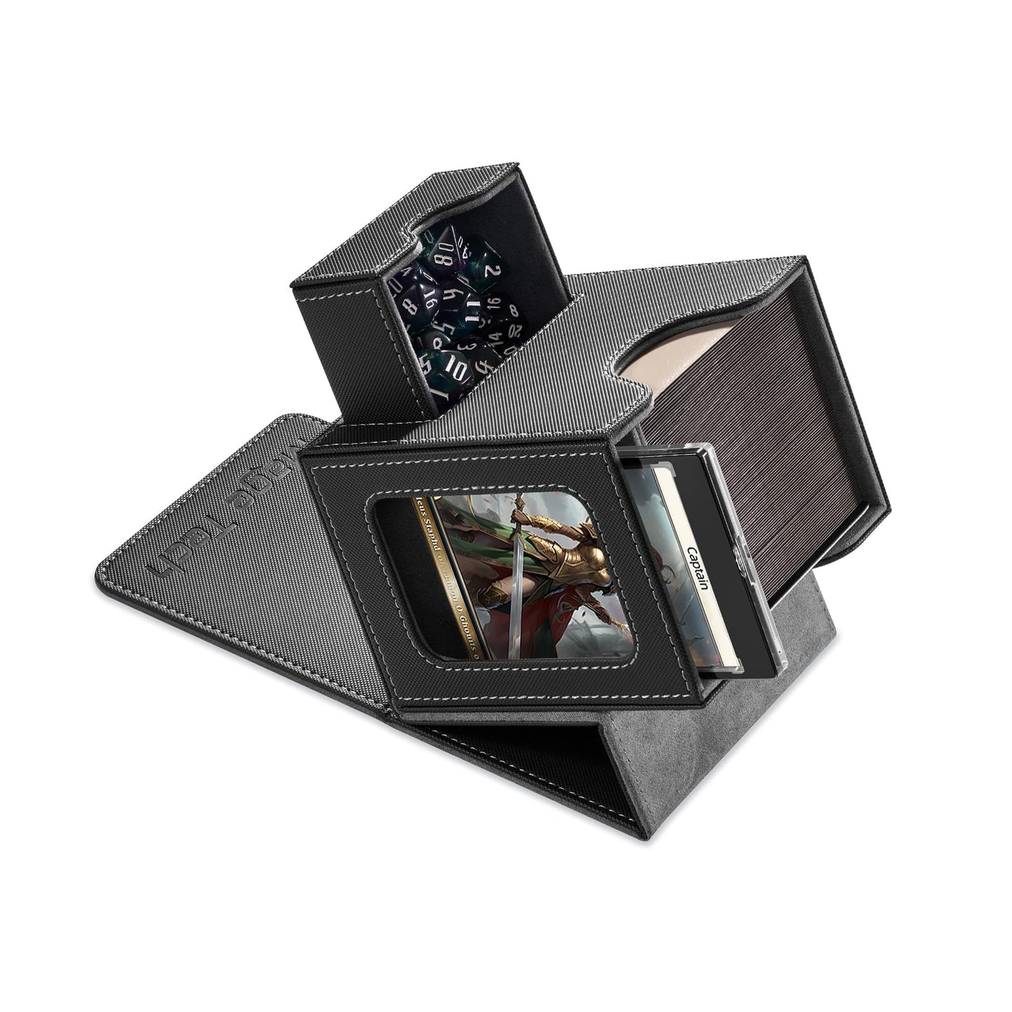 Commander Deck Box mit Würfelablage, 2. Artifact (Schwarz/Grau)