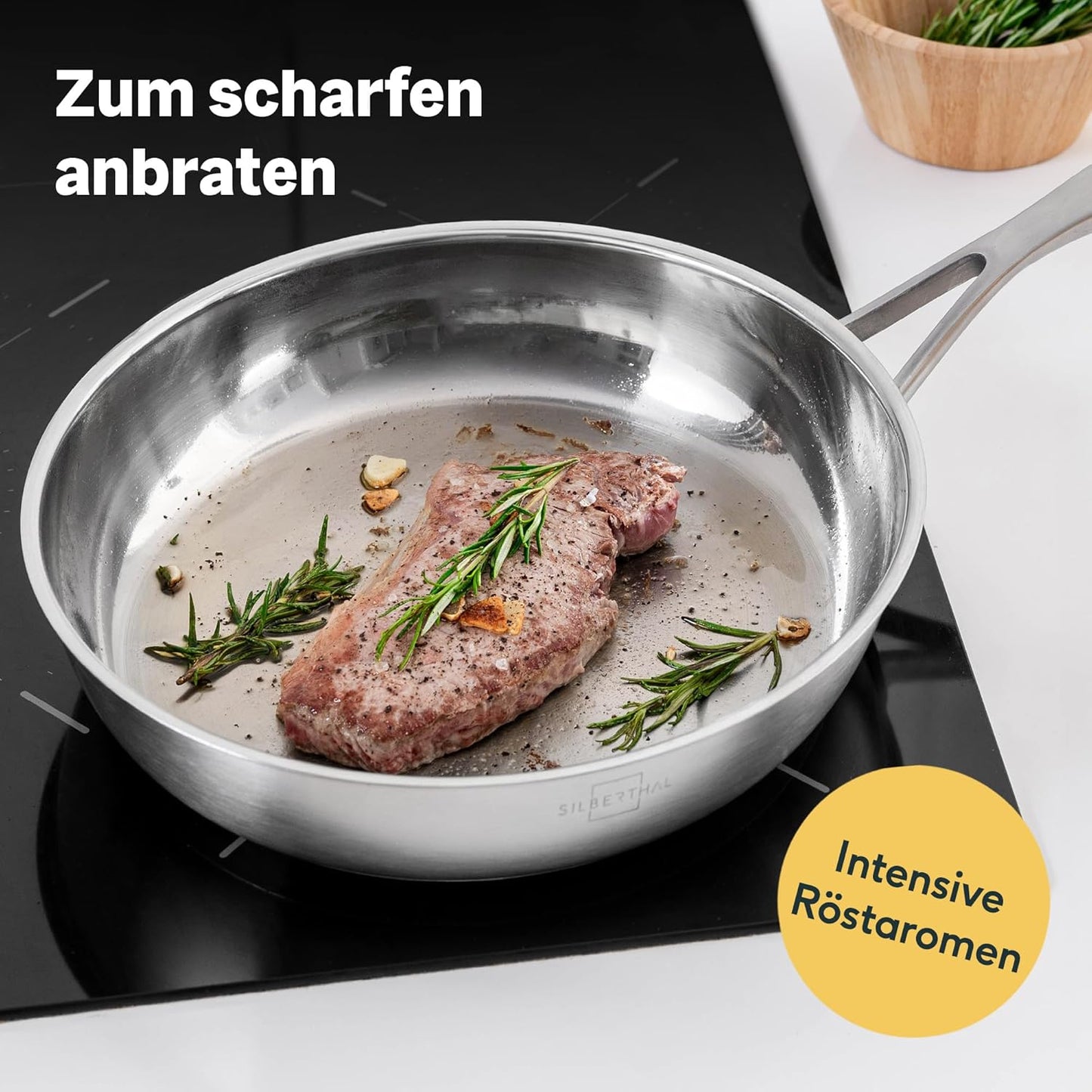 3-teiliges Pfannen-Set, Unbeschichtet 3er Set | 20, 24 + 28cm