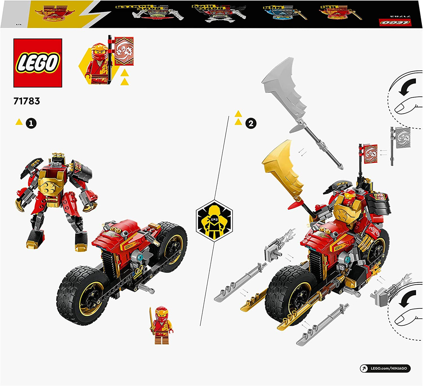 71783 Ninjago Kais Mech-Bike EVO, Konstruktionsspielzeug, Single