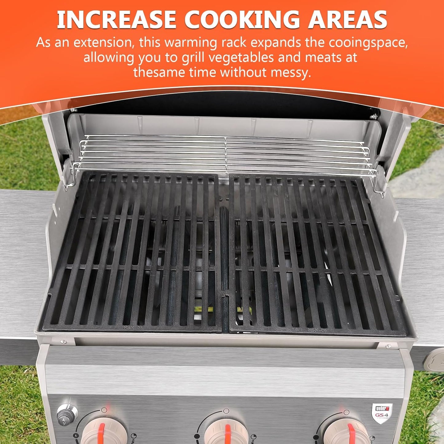 Warmhalterost für Weber Spirit 300, 201 Stainless Steel One-Piece for Spirit 300