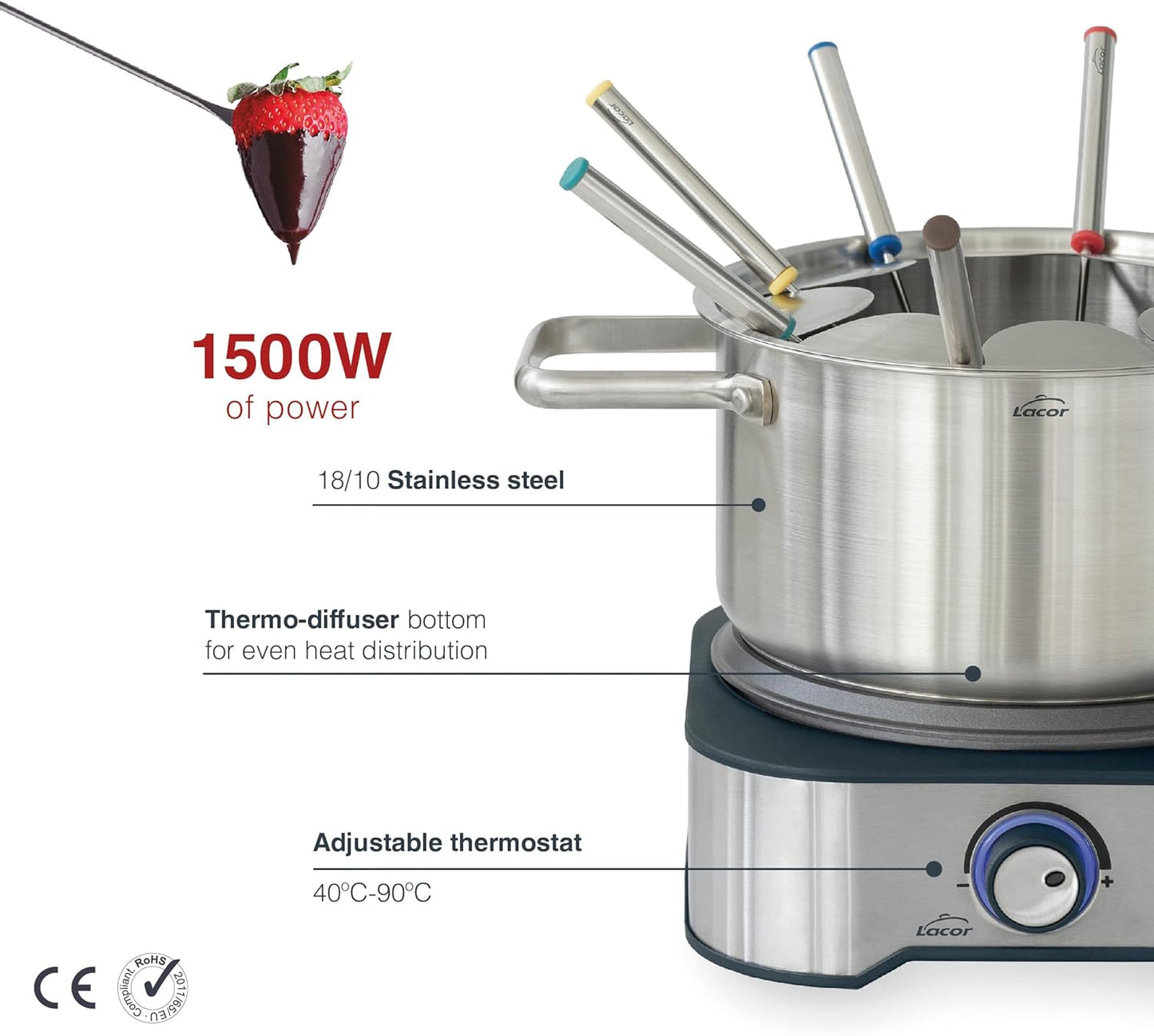 Fondue-Set mit 8 Gabeln