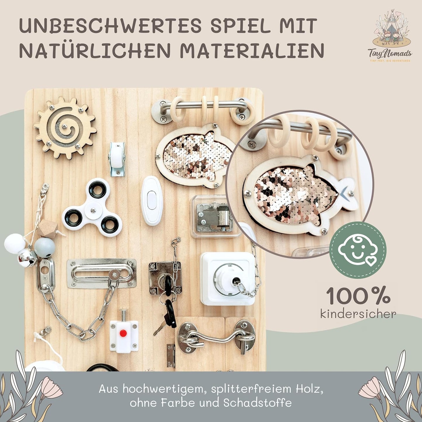 Montessori Motorikbrett für Kleinkinder