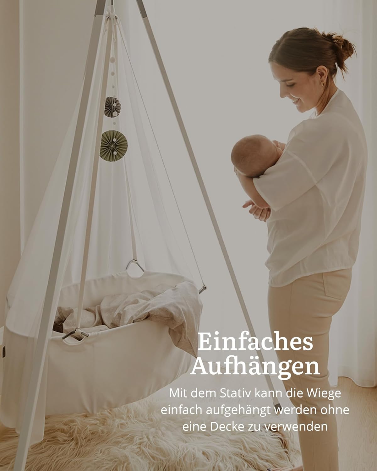 Massgefertigtes Stativ für Leander Classic Wiege, Grau
