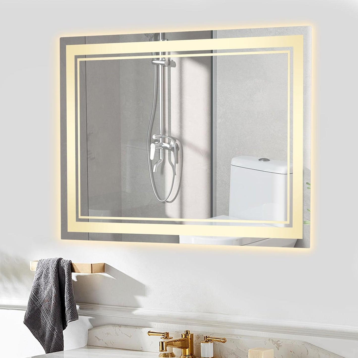 Badezimmerspiegel mit LED-Beleuchtung