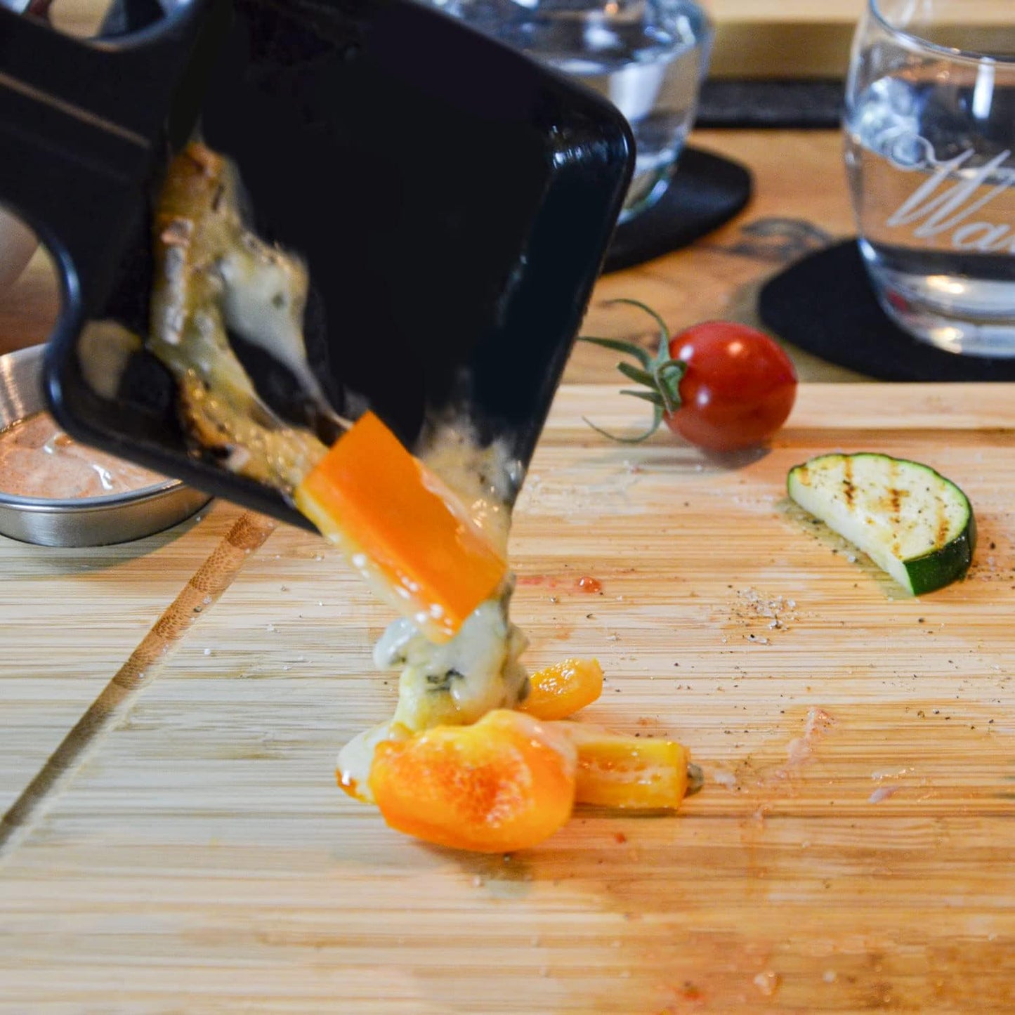 6 Personen Raclette-Teller-Set, 6er Set mit Dipschale