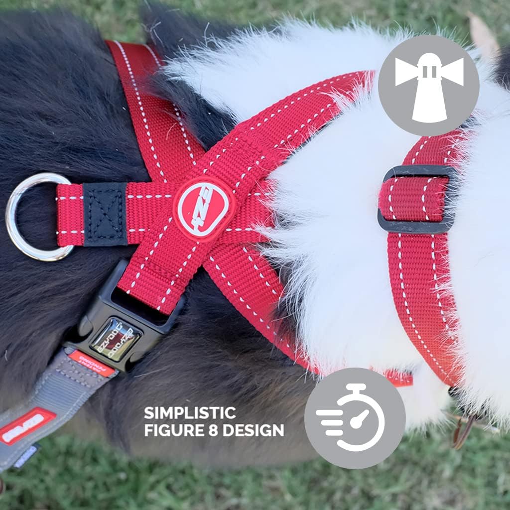 Anti-Zieh Hundegeschirr Crosscheck, M (45 - 64cm) Rot