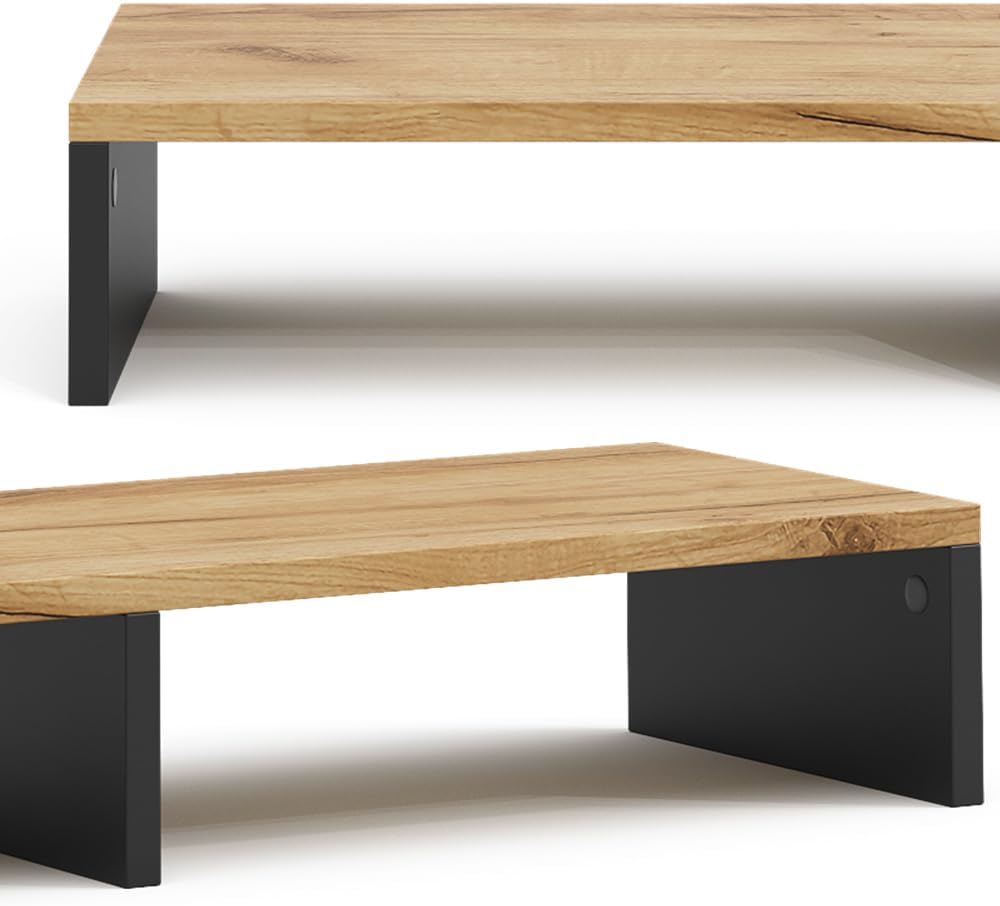 Monitorständer Tomy 80 cm, Anthrazit/Goldkraft Eiche