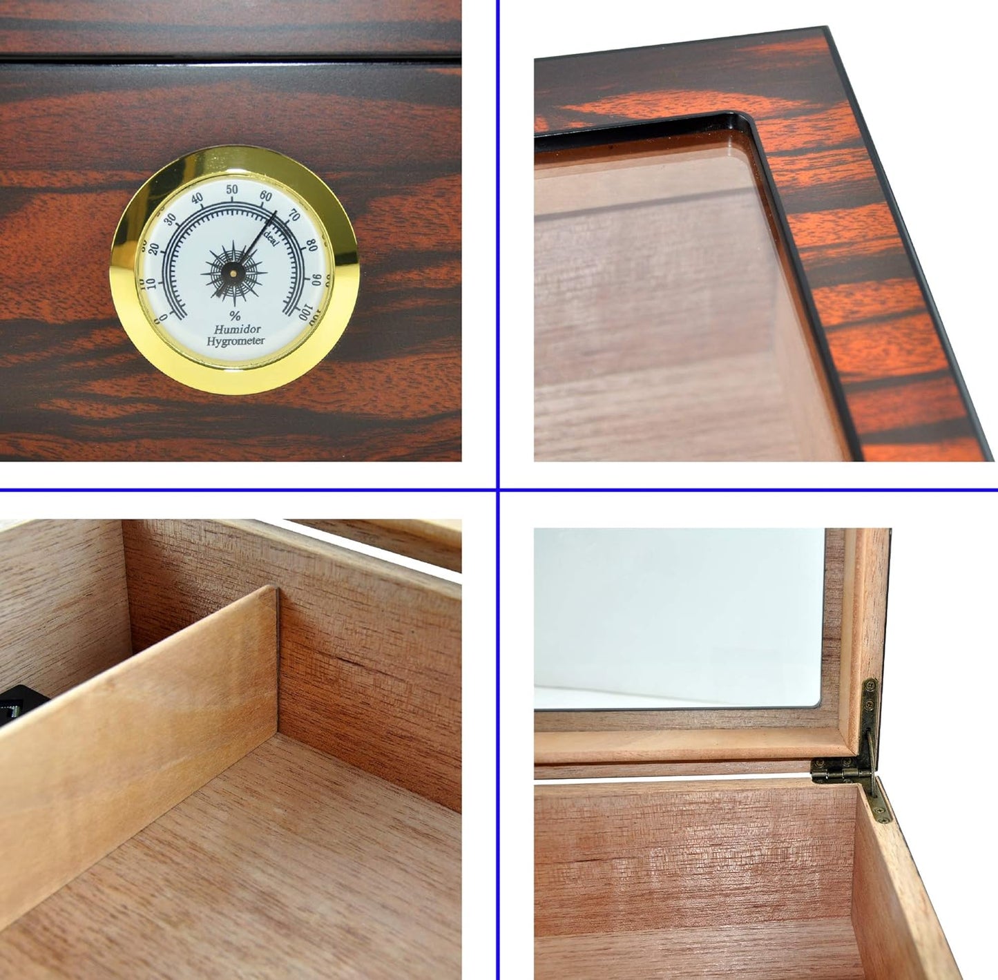 Zigarren Humidor, Makassarbraun