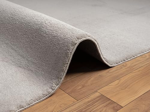 Relax Badezimmerteppich, rutschfest, flauschig und waschbar, 120 cm Rund Sand