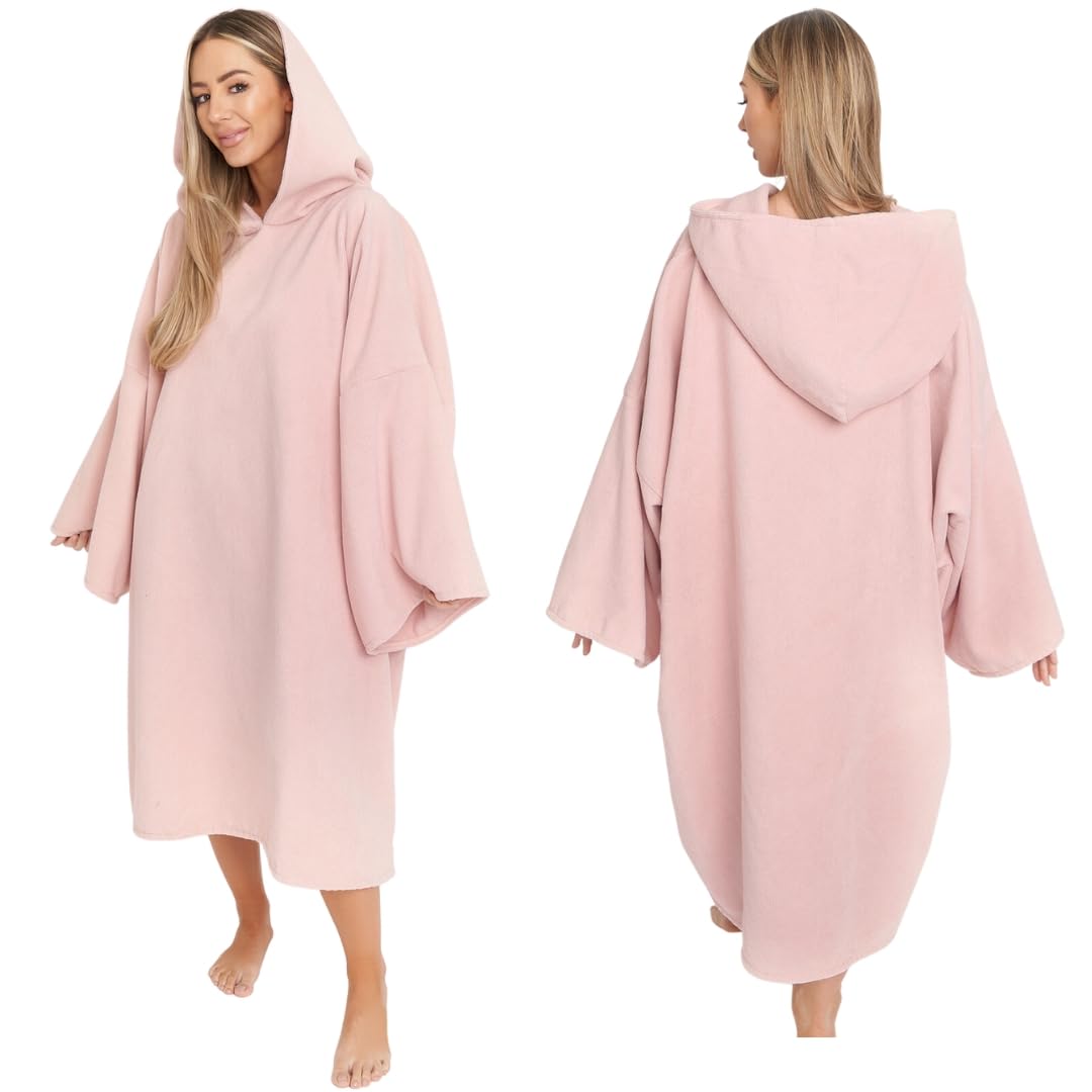 Handtuch-Poncho mit Kapuze, Einheitsgrösse Erröten Rosa