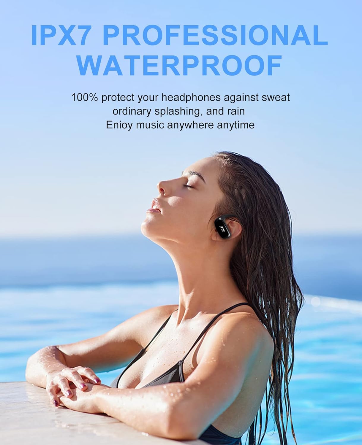 MP3-Player Bluetooth Sportkopfhörer IPX7 wasserdicht, Rot