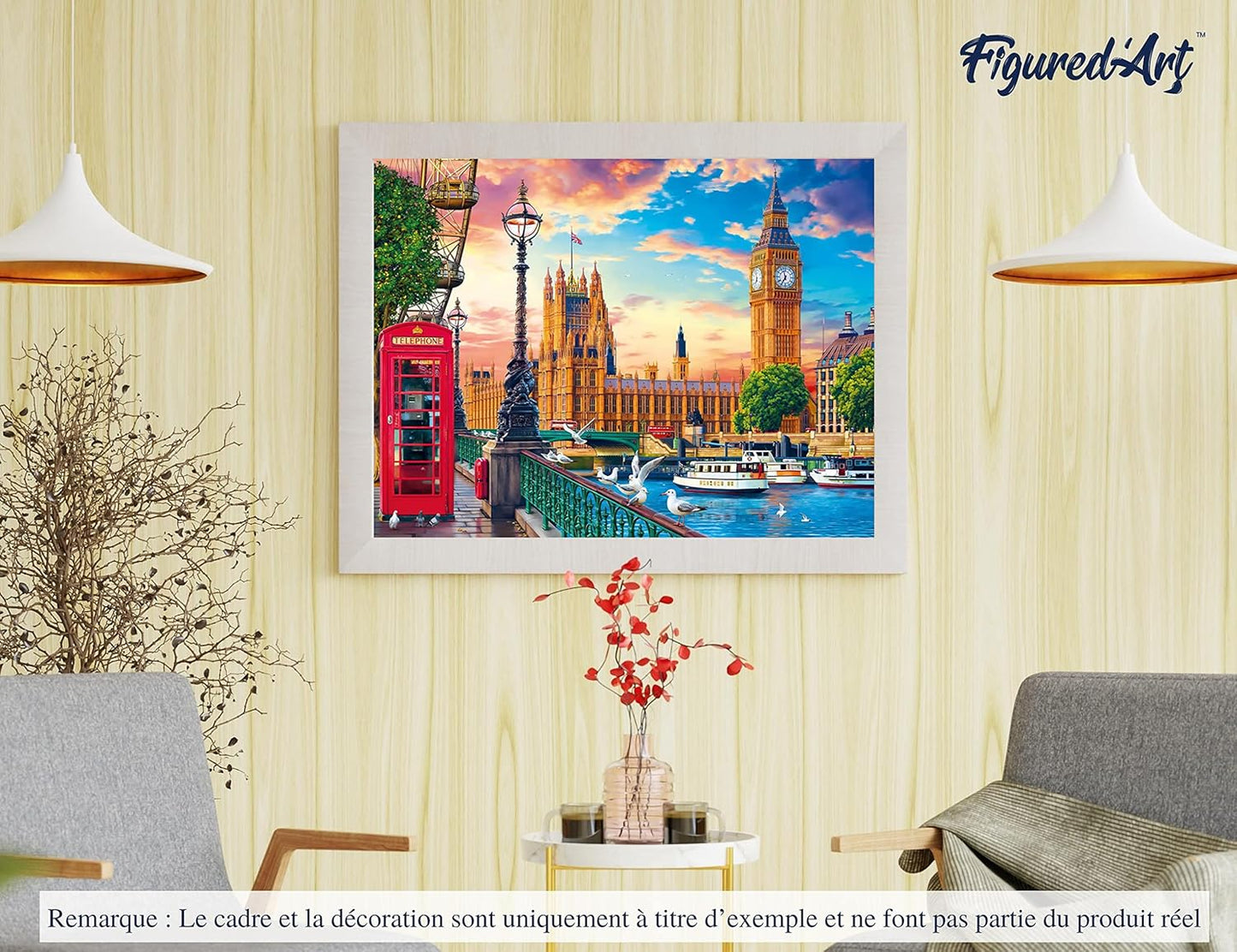Malen nach Zahlen Set "Frühling in London" mit Rahmen, Frühling in London 40x50cm Mit Rahmen (bereits gespannt)