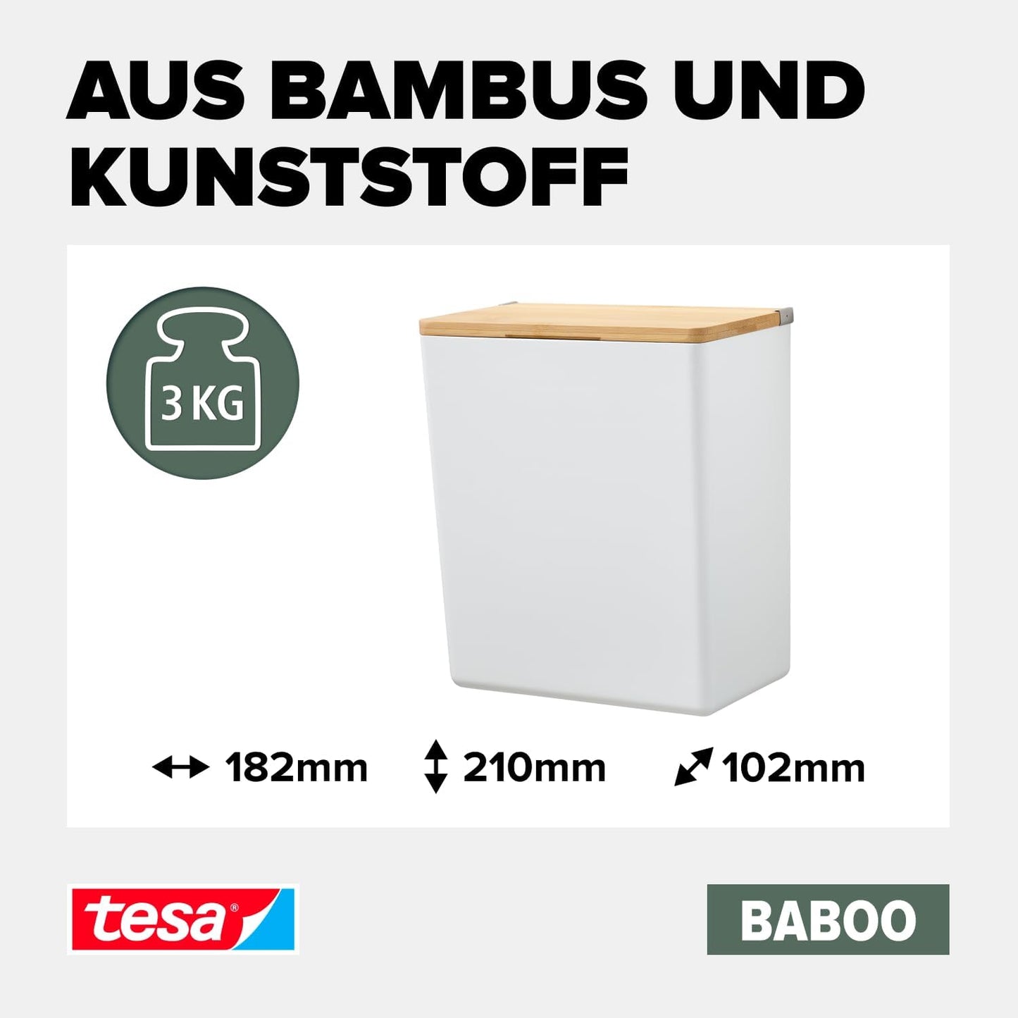BABOO Aufbewahrungsbox mit Deckel, Grösse L