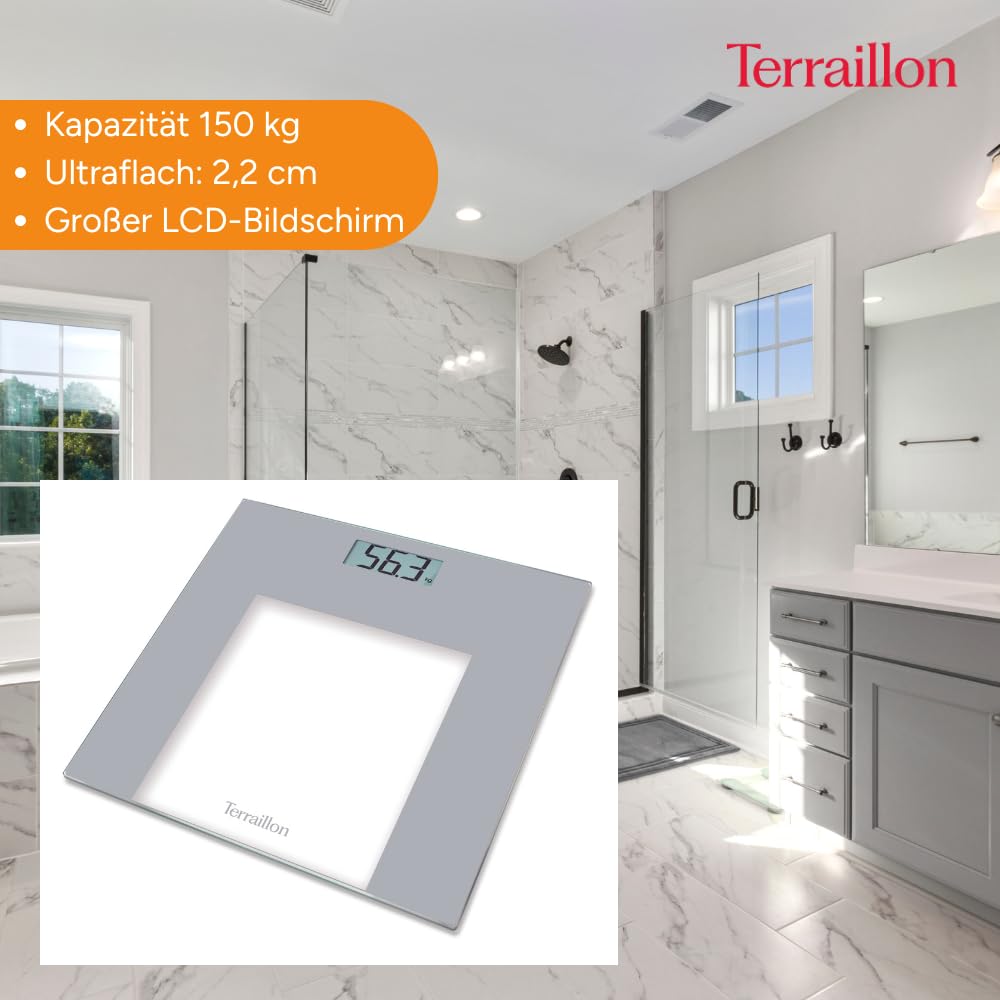 TP1000 Rechteck , Elektronische Personenwaage, Grau