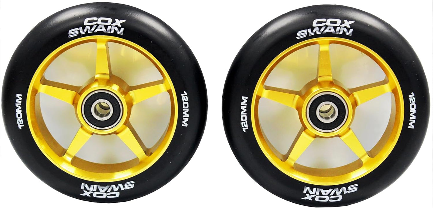 Stunt Scooter Rollen-Set, Black/Gold 120mm