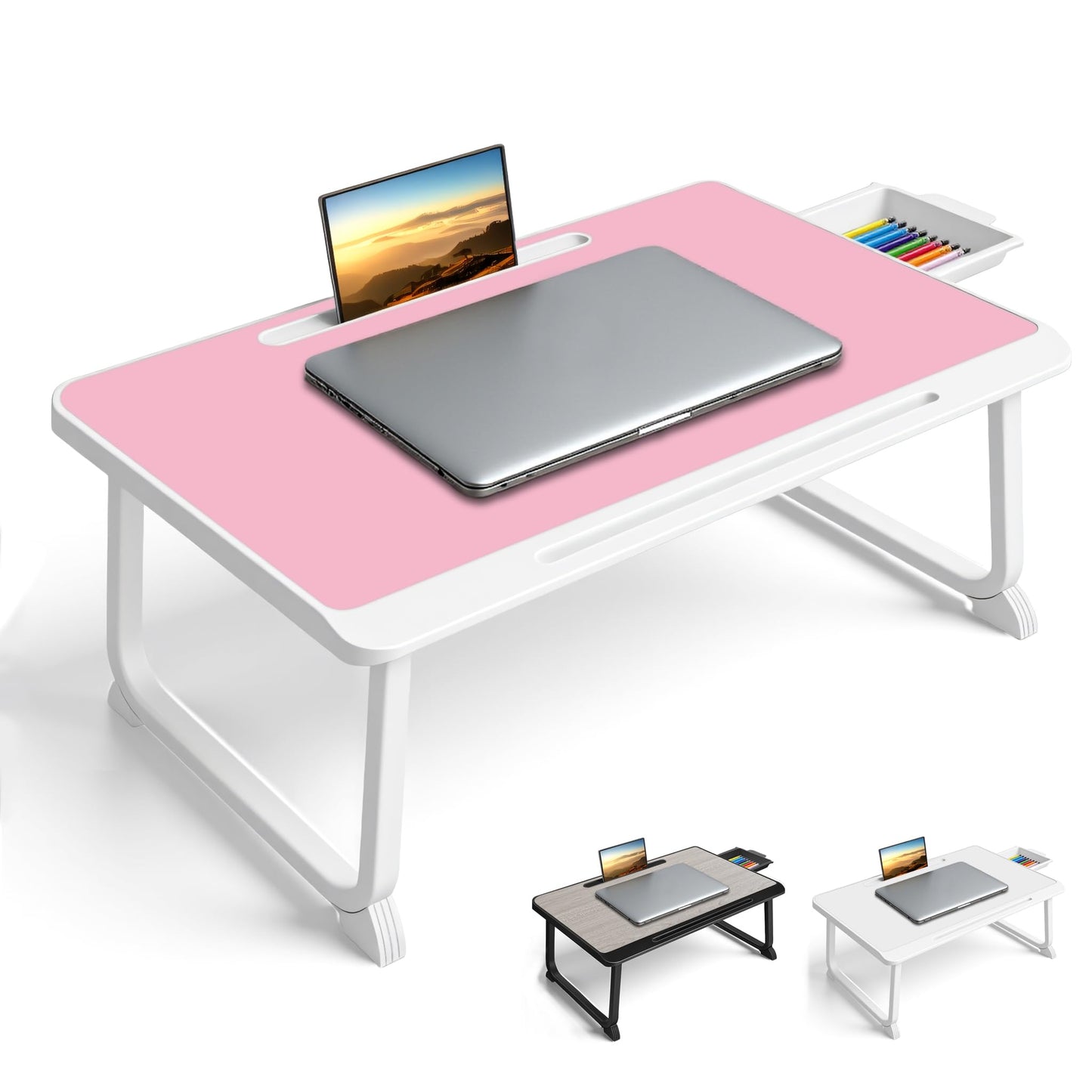 Laptop-Tisch mit Schublade, Rot