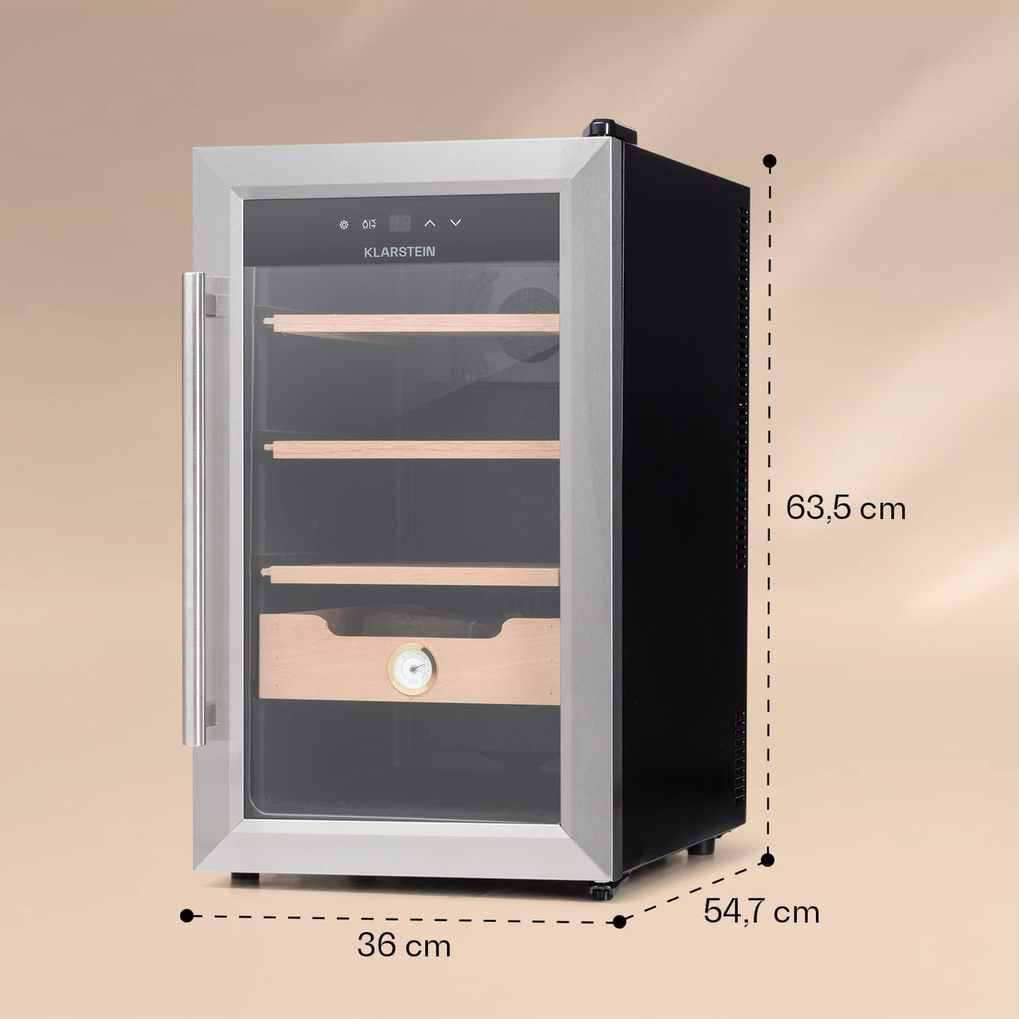 Zigarren Humidorschrank - El Presidente 48, 48 L Silber